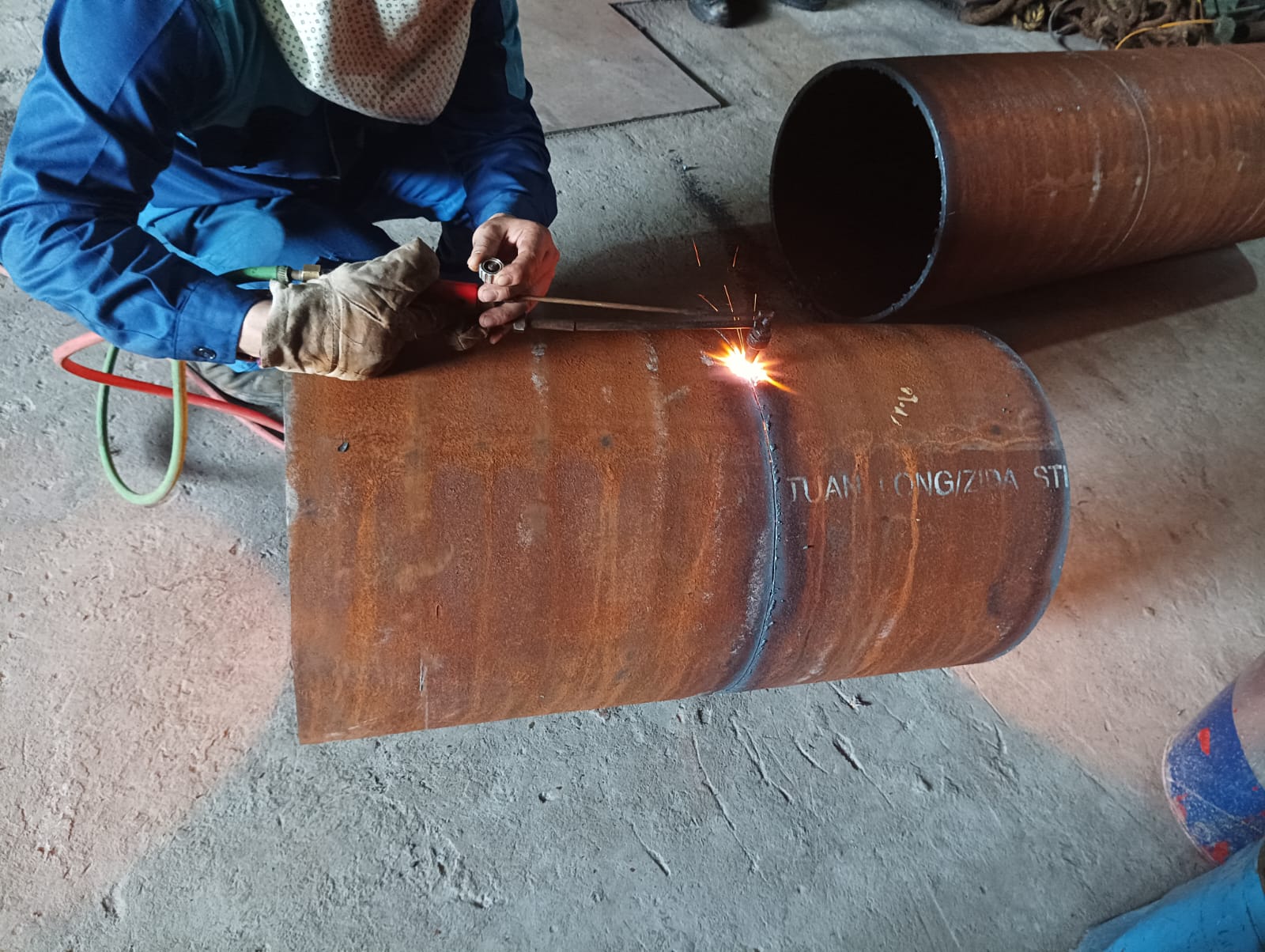 Fabricate new pipe for vessels.
